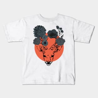 Flowers deer circle Kids T-Shirt